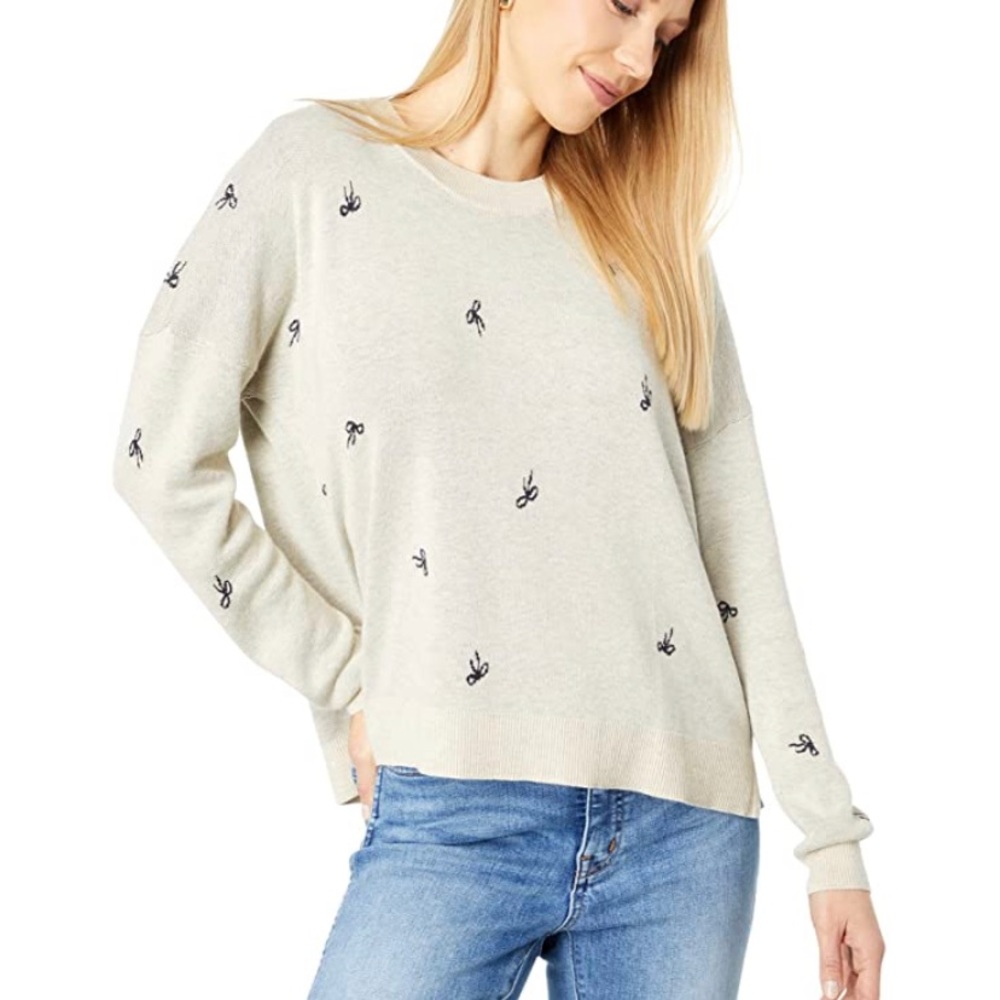 Madewell sweater with bow pattern